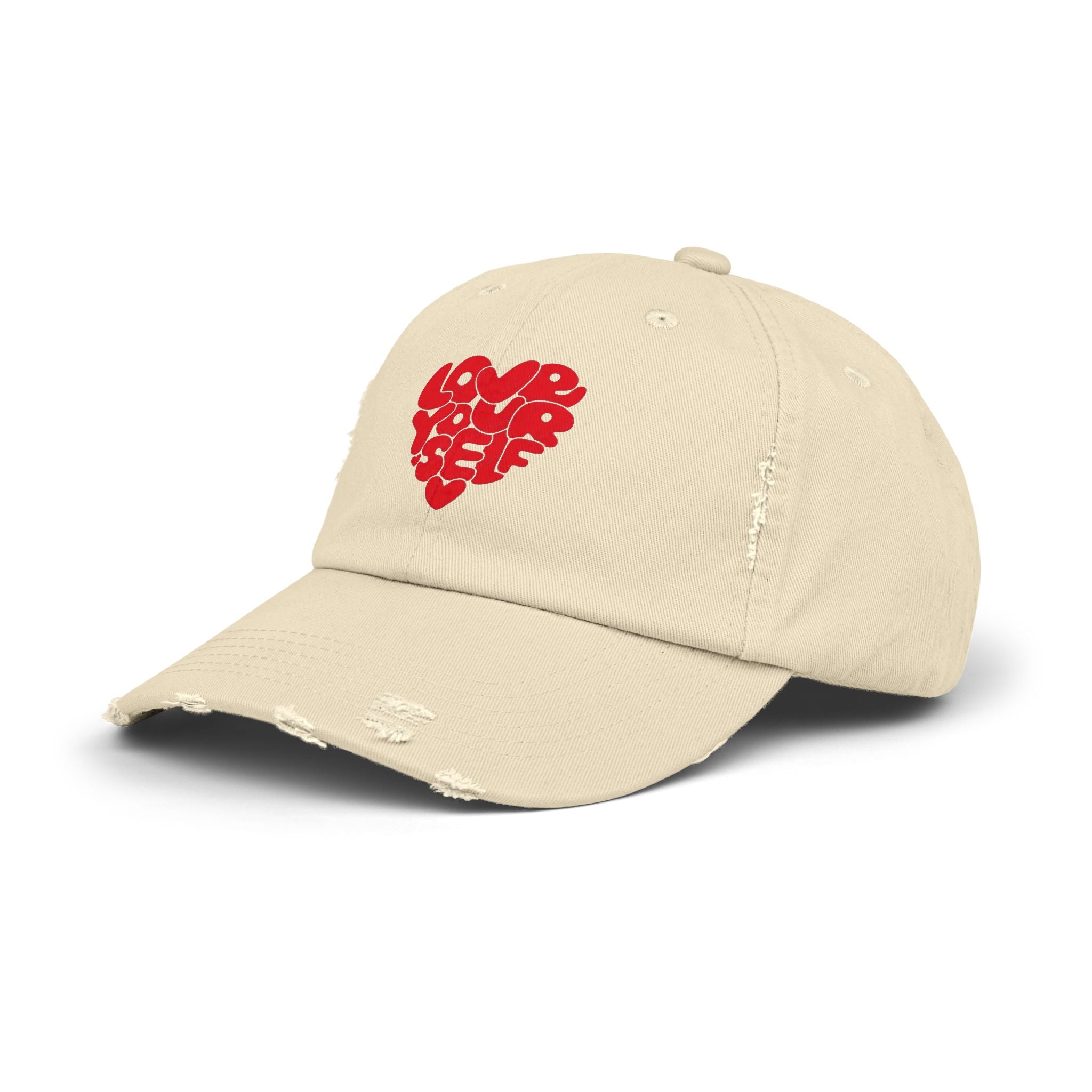 Unisex Distressed Cap with 'Love Yourself' Heart Design, Trendy Hat for Self-Care Lovers, Perfect for Casual Outings, Great Gift for [...]