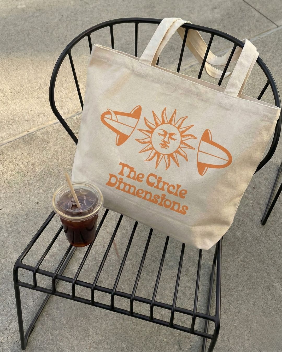 The Circle Dimensions Tasarım %100 Pamuk - Doğal Bez Çanta