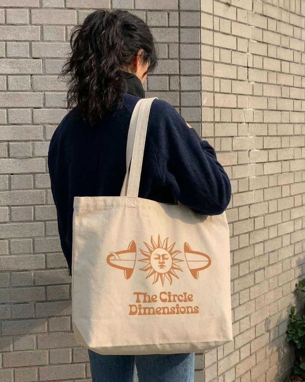 The Circle Dimensions Tasarım %100 Pamuk - Doğal Bez Çanta