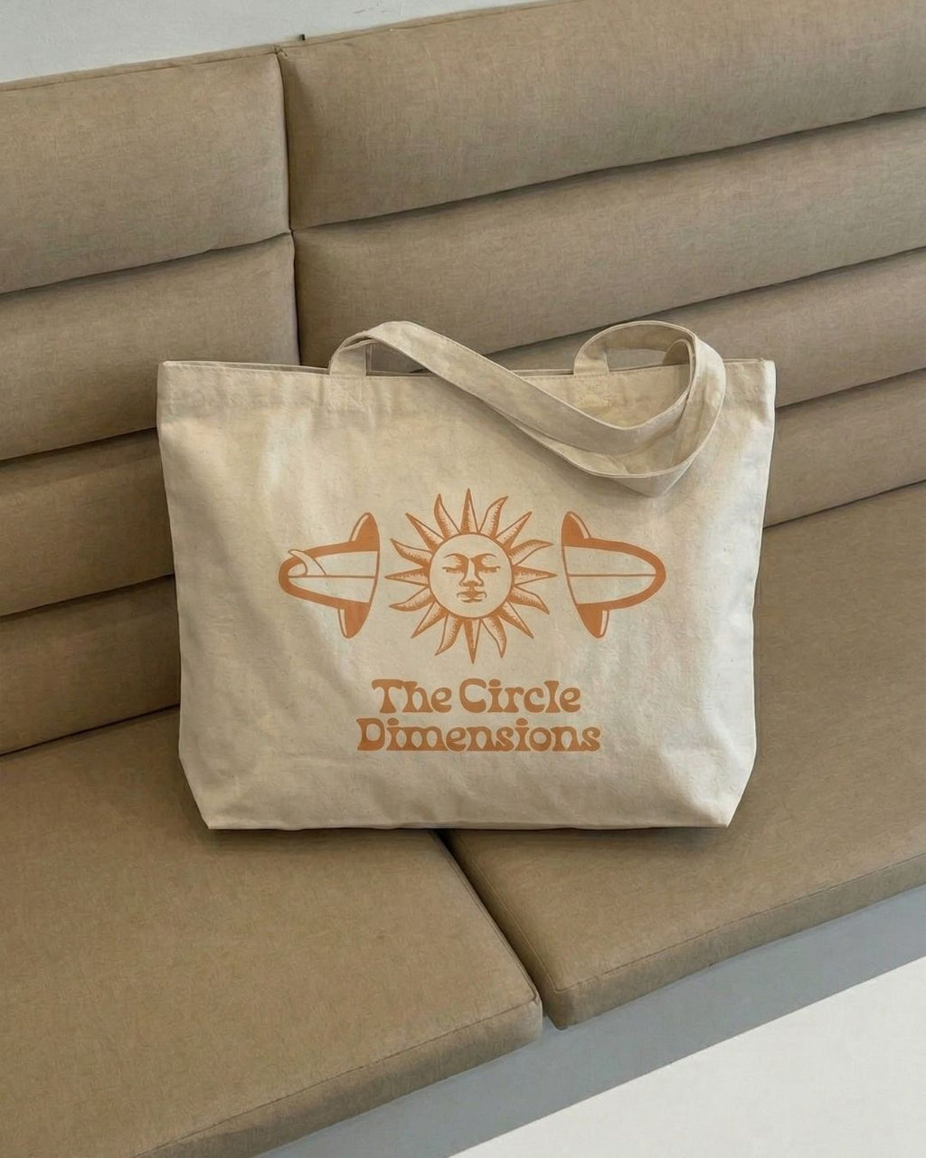 The Circle Dimensions Tasarım %100 Pamuk - Doğal Bez Çanta