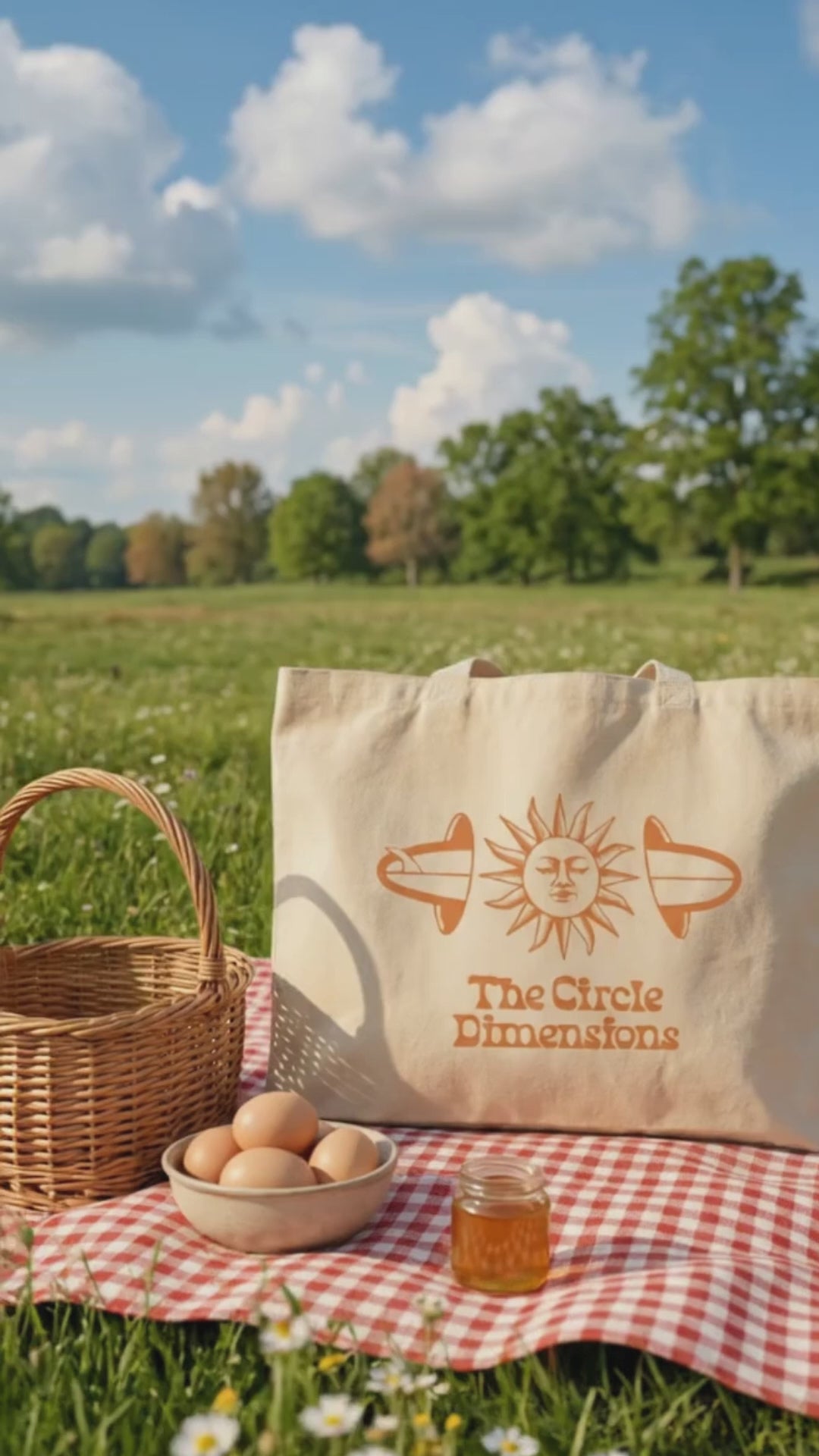 The Circle Dimensions Tasarım %100 Pamuk - Doğal Bez Çanta