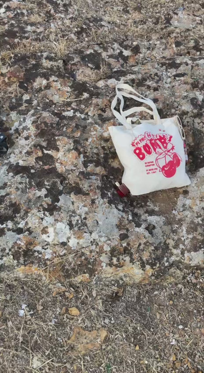 Cherry Bomb! Serigrafi Baskılı Körüklü Bez Çanta